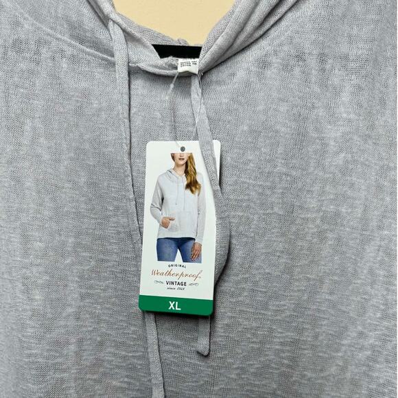WEATHERPROOF ULTRA LIGHT WEIGTH LIGHT GRAY HOODIE SIZE XL NWT - Picture 2 of 6